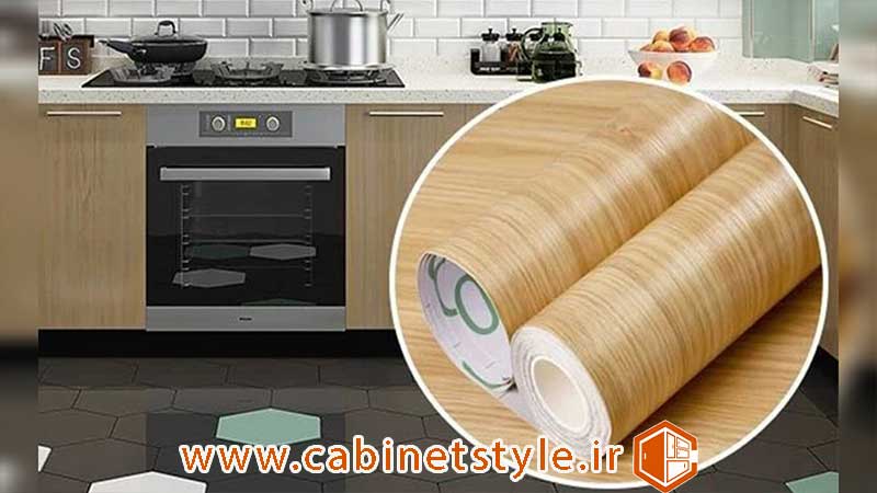 برچسب کابینت طرح چوب